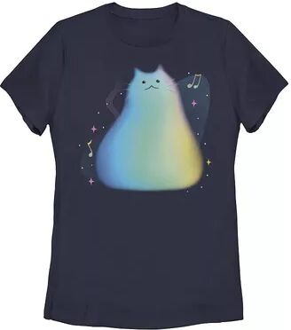 Licensed Character Disney / Pixar Soul Juniors' Cat Music Notes Graphic Tee, Girl's, Size: Large, Blue