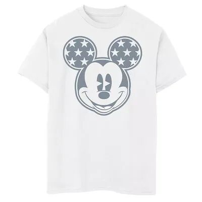 Disney s Mickey Mouse & Friends Boys 8-20 Mouse Star Pattern Ears Graphic Tee, Boy's, Size: XL, White