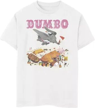 Disney s Dumbo Boys 8-20 Vintage Story Book Style Flying Portrait Graphic Tee, Boy's, Size: Large, White