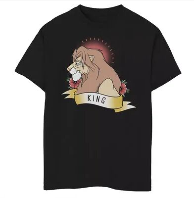 Disney s The Lion King Boys 8-20 Simba King Tattoo Yellow Graphic Tee, Boy's, Size: Large, Black