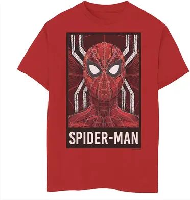 Marvel Boys 8-20 Marvel Spider-Man Far From Home Mask Fill Logo Poster Graphic Tee, Boy's, Size: Medium, Red