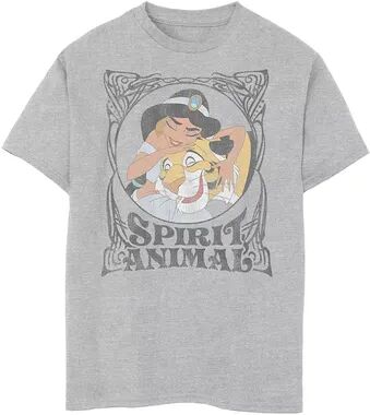 Disney s Aladdin Boys 8-20 Jasmine Spirit Animal Graphic Tee, Boy's, Size: Small, Grey