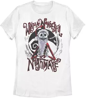 Disney Juniors' Disney The Nightmare Before Christmas Jack Santa Claus Graphic Tee, Girl's, Size: Medium, White