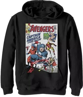 Licensed Character Boys 8-20 Marvel The Avengers Retro Comic Book Cover Hoodie, Boy's, Size: Medium, Black