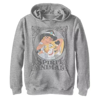 Disney Boys 8-20 Disney Aladdin Jasmine Spirit Animal Hoodie, Boy's, Size: Small, Grey