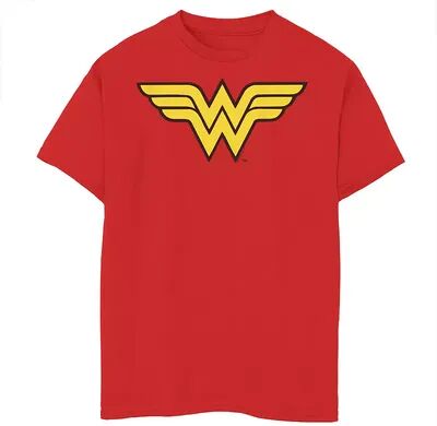 Licensed Character Boys 8-20 DC Comics Wonderwoman Wonder Emblem Logo Graphic Tee, Boy's, Size: XS, Red