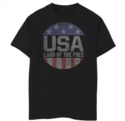 Licensed Character Boys 8-20 Americana USA Land Of The Free Pocket Graphic Tee, Boy's, Size: XS, Black