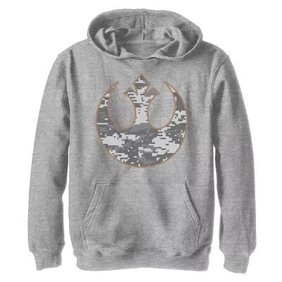 Licensed Character Boys 8-20 Star Wars Rebel Alliance Camo Logo Hoodie, Boy's, Size: Small, Grey