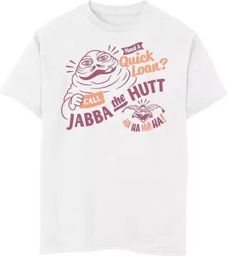 Licensed Character Boys 8-20 Star Wars Jabba The Hutt Need A Quick Loan Tee, Boy's, Size: XS, White