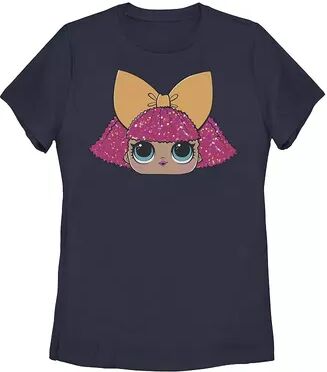 Licensed Character Juniors' LOL Surprise Glitter Queen Big Face Tee, Girl's, Size: XXL, Blue