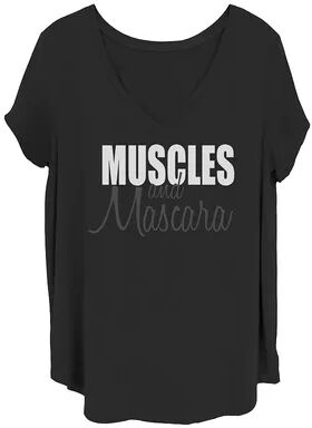 Unbranded Juniors' Muscles And Mascara White And Black Tee, Girl's, Size: 3XL