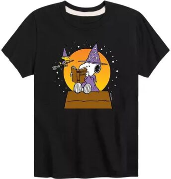 Licensed Character Boys 8-20 Peanuts Snoopy & Woodstock Sorcerer Halloween Tee, Boy's, Size: Small, Black