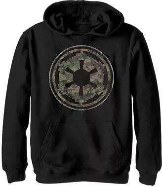 Licensed Character Boys 8-20 Star Wars Empire Green Camo Empirical Logo Hoodie, Boy's, Size: XL, Black