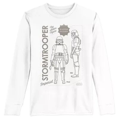 Licensed Character Boys 8-20 Star Wars The Mandalorian Stormtrooper Action Figure Long Sleeve Graphic Tee, Boy's, Size: Medium, White