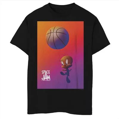 Licensed Character Boys 8-20 Space Jam 2 Tweety Bird Poster Tee, Boy's, Size: Large, Black