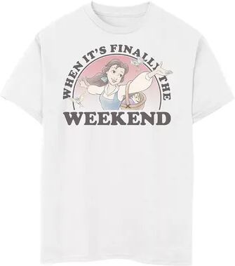 Disney Boys 8-20 Disney Beauty And the Beast Belle Finally The Weekend Graphic Tee, Boy's, Size: Large, White