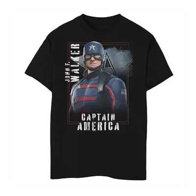Licensed Character Boys 8-20 Marvel Falcon And The Winter Soldier Walker Captain America Tee, Boy's, Size: XL, Black