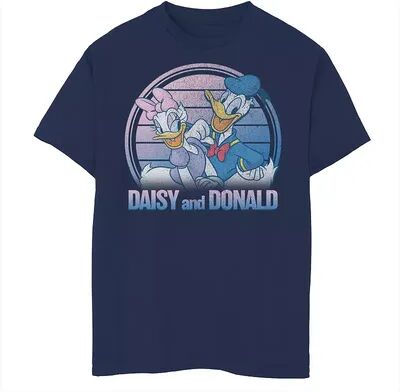 Disney s Mickey Mouse & Friends Boys 8-20 Donald And Daisy Lined Portrait Graphic Tee, Boy's, Size: Large, Blue