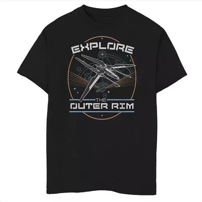 Star Wars Boys 8-20 Star Wars The High Republic Explore The Outer Rim Schematic Portrait Graphic Tee, Boy's, Size: Small, Black