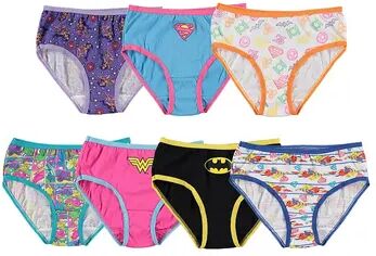 Licensed Character Girls 4-8 DC Superhero Girls 7-Pack Brief Underwear, Girl's, Size: 6, Multicolor