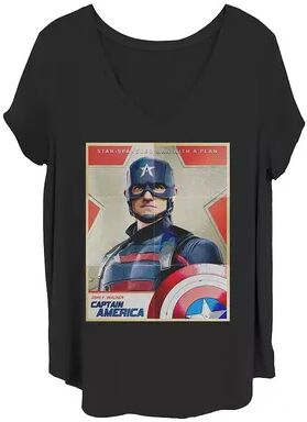 Licensed Character Juniors' Plus Size Marvel The Falcon And The Winter Soldier John F. Walker Tee, Girl's, Size: 1XL, Black