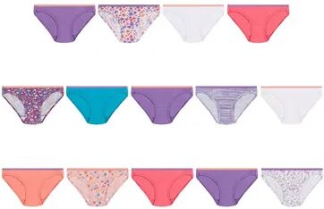 Hanes Girls 6-16 Hanes Ultimate 14-pack Cotton Bikini Panties, Girl's, Size: 8, Multi Color