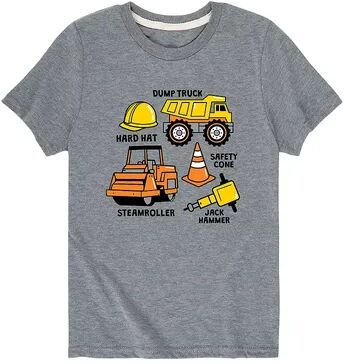 Licensed Character Boys 8-20 Construction Worker Icons Graphic Tee, Boy's, Size: Medium, Med Grey