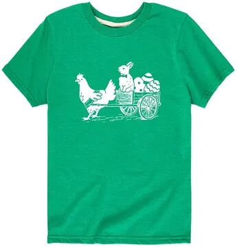 Licensed Character Boys 8-20 Bunny Driving Chicken Cart Graphic Tee, Boy's, Size: Large, Med Green