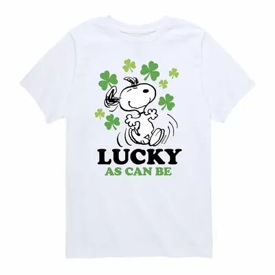 Licensed Character Boys 8-20 Peanuts Lucky As Can Be Graphic Tee, Boy's, Size: XL, White