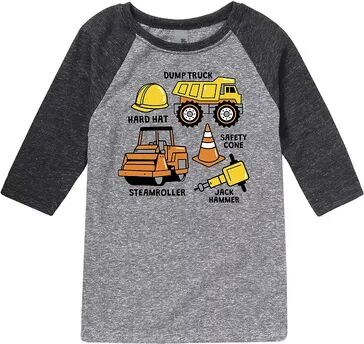 Licensed Character Boys 8-20 Construction Worker Tools Graphic Raglan Tee, Boy's, Size: XL, Grey