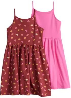 Jumping Beans Toddler Girl Jumping Beans 2-Pack Spaghetti Strap Tank Dresses, Toddler Girl's, Size: 4T, Dark Pink