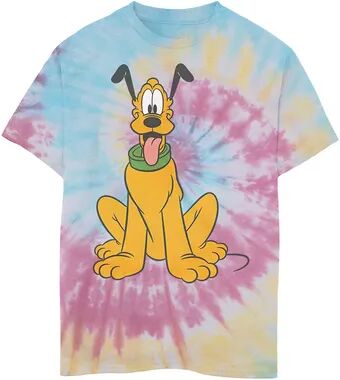 Disney Boys 8-20 Disney Mickey Mouse Pluto The Dog Portrait Tie Dye Graphic Tee, Boy's, Size: XS, Blue