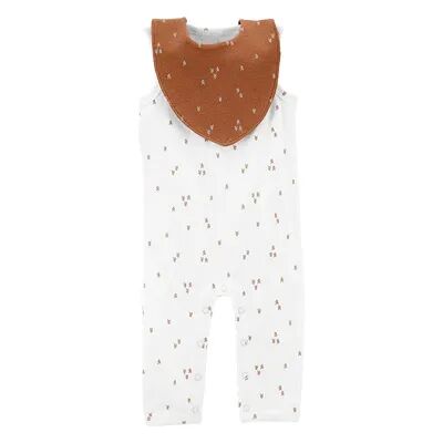 Carter's Baby Carter's 2-Piece Jumpsuit & Bandana Bib Set, Infant Boy's, Size: 12 Months, White