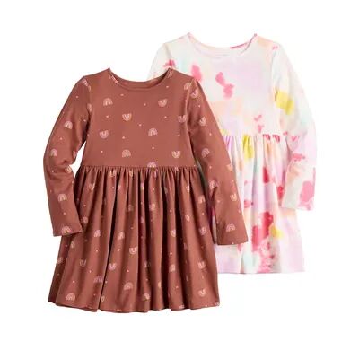 Jumping Beans Toddler Girl Jumping Beans 2-Pack Long-Sleeve Dresses, Toddler Girl's, Size: 2T, Dark Pink