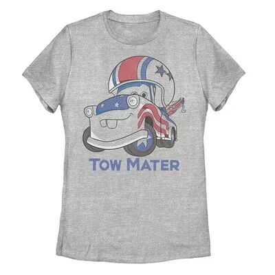 Licensed Character Juniors' Disney / Pixar Cars 4th of July Tow Mater Flag Paint Job Tee, Girl's, Size: XL, Med Grey