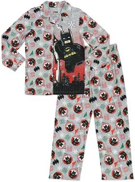 Licensed Character Boys 4-12 LEGO DC Comics Batman Holiday Top & Bottoms Pajama Set, Boy's, Size: 8, Grey