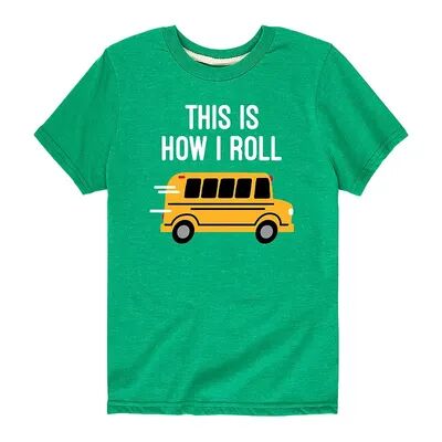 Licensed Character Boys 8-20 School Bus How I Roll Graphic Tee, Boy's, Size: Medium, Med Green