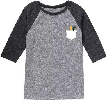 Licensed Character Boys 8-20 School Supplies Raglan Graphic Tee, Boy's, Size: Small, Grey