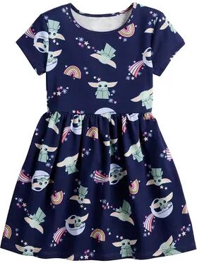 Jumping Beans Toddler Girl Jumping Beans The Mandalorian Grogu aka Baby Yoda Allover Print Skater Dress, Toddler Girl's, Size: 4T, Dark Blue