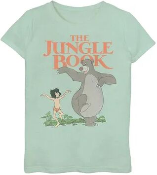 Disney Girls 7-16 Jungle Book Mowgli and Baloo Graphic Tee, Girl's, Size: XS, Green