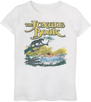 Disney Girls 7-16 Jungle Book Movie Poster Graphic Tee, Girl's, Size: Small, White