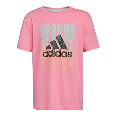 adidas Boys 8-20 adidas 8-Bit Tee, Boy's, Size: Large, Pink