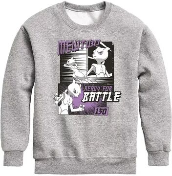 Licensed Character Boys 8-20 Pokemon Mewtwo Battle Sweatshirt, Boy's, Size: Large, Med Grey