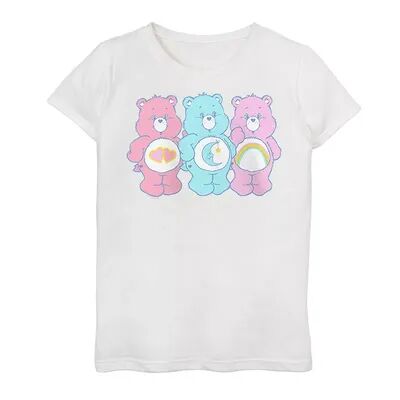 Licensed Character Girls 7-16 Care Bears Cheer Bear Bedtime Bear Love A Lot Bear Graphic Tee, Girl's, Size: XS, White