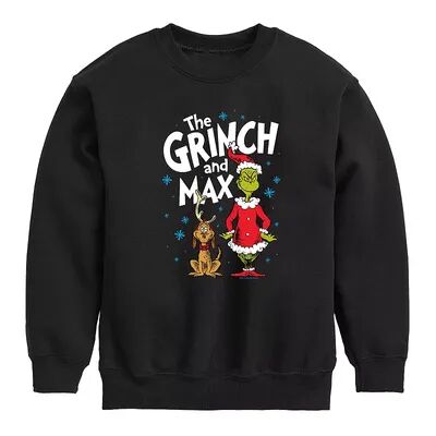 Licensed Character Boys 8-20 Dr. Seuss The Grinch & Max Graphic Sweatshirt, Boy's, Size: XL, Black