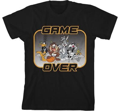 Licensed Character Boys 8-20 Space Jam 1996 Game Over Graphic Tee, Boy's, Size: XS, Black