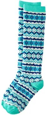 Lands' End Kids 7-16 Lands' End Thermaskin Heat Boot Socks, Boy's, Size: Large 14-16, Green