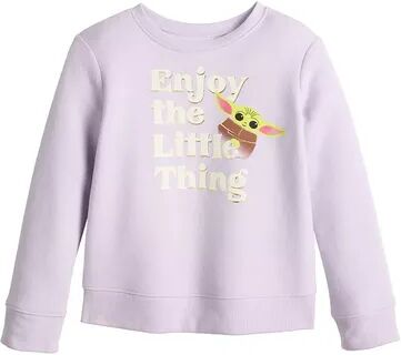 Disney s Girls 4-12 Star Wars The Mandalorian Grogu Aka Baby Yoda Long-Sleeve Pullover by Jumping Beans , Girl's, Lt Purple