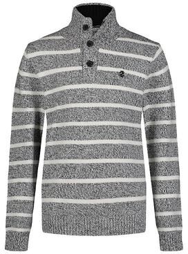 IZOD Boys 8-20 IZOD Striped Marled 1/4-Button Sweater, Boy's, Size: Large 14-16, Natural