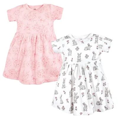 Hudson Baby Infant and Toddler Girl Cotton Dresses, Bunny Floral, Toddler Girl's, Size: 0-3 Months, Med Pink